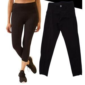 Tuff Athletics Leggings Sz S Black Yoga Gym Jog Core Slim Stretch Preppy POCKETS